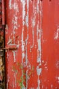 Old wood door painted red Royalty Free Stock Photo