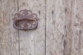 Old wood door with rusty handle Royalty Free Stock Photo