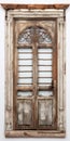 Rustic Whitewashed Window With Ornate Carvings - Inspired By Haroon Mirza Royalty Free Stock Photo