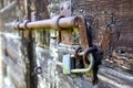 Old Wood Doors and Key lock Royalty Free Stock Photo