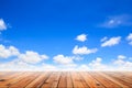 Old wood floor with blue sky Royalty Free Stock Photo