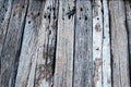 Old wood floor from the railroad tracks Caused by nature Royalty Free Stock Photo