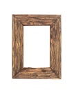 Old wood frame isolated on white Royalty Free Stock Photo