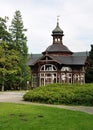 Old wood gazebo, village Karlova Studanka, Czech republic, Europe