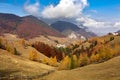 Landscape with a mountain in autumn colors - Romania Royalty Free Stock Photo