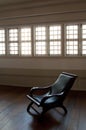 Old wood and leather chair