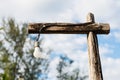 Old wood light bulb post Royalty Free Stock Photo