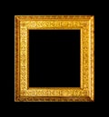 Old wood ornate frame isolated on black Royalty Free Stock Photo