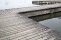 Old wood pier by the river Royalty Free Stock Photo