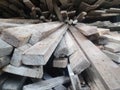 Old wood pile texture background Royalty Free Stock Photo