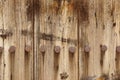 Old Wood Plank Panel With Forged Rusty Iron Nails Texture Royalty Free Stock Photo