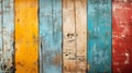 Old wood planks texture background, vintage worn color painted boards, rough grungy wooden wall. Concept of crack, grunge, Royalty Free Stock Photo