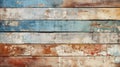 Old wood planks texture background, vintage worn color painted boards. Rough grungy wooden wall, dirty multicolored surface. Theme Royalty Free Stock Photo