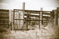 Old Wood and Rusted Iron Gate Rural Farm in America Royalty Free Stock Photo