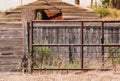 Old Wood and Rusted Iron Gate on a Rural Farm in America Royalty Free Stock Photo