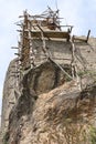 Old wood scaffolding from Penne in france