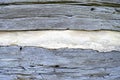 Old Wood Siding With Chinking Royalty Free Stock Photo