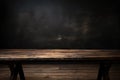 Old wood table top with smoke in the dark background Royalty Free Stock Photo