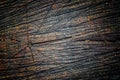 The old wood texture with natural patterns and cracks on the surface as background. Darken from center. Royalty Free Stock Photo