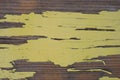 Old Wood Texture Paint In Yellow Background Rustic Wall Background. Royalty Free Stock Photo