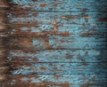 Old wood texture, peeling painted blue wood for background Royalty Free Stock Photo