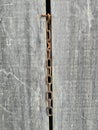 Old wood texture. Wood texture and chain. Rustic wood texture. Royalty Free Stock Photo