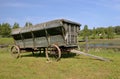 Old wood wagon for hauling grain Royalty Free Stock Photo