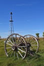 Old wood wagon wheels Royalty Free Stock Photo