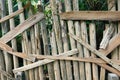 Wooden wall, Dry bamboo fence as a background. Royalty Free Stock Photo