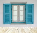 Old wood window with wood floor Royalty Free Stock Photo