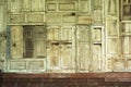 Old wood windows panels wall texture background Royalty Free Stock Photo