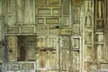 Full old carving wood windows wall background texture Royalty Free Stock Photo