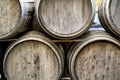 Old wood wine casks stacked Royalty Free Stock Photo