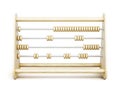 Old wooden abacus front view on a white background. 3d Royalty Free Stock Photo