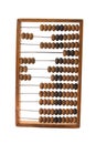 Old wooden abacus isolated on white Royalty Free Stock Photo