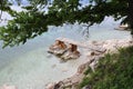 Old wooden abandoned pier in Adriatic Sea Royalty Free Stock Photo