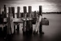 Old Wooden Abandoned Pier Structure Ruins Royalty Free Stock Photo