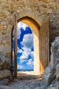 Arch in the fortress view of the Caribbean Sea Royalty Free Stock Photo