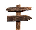 Old wooden arrows road sign Royalty Free Stock Photo