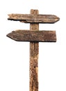 Old wooden arrows road sign Royalty Free Stock Photo
