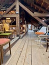 Old wooden attic with vintage chairs. Royalty Free Stock Photo