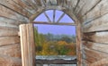 Old wooden attic with a window Royalty Free Stock Photo