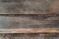 Old wooden background. Boards are eaten by bugs. Retro wood planks. Royalty Free Stock Photo