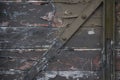 Old wooden background at Bristol Harbour aka Bristol Docks with old train carriages Royalty Free Stock Photo