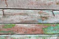 Old wooden background with peeling paint. Vintage boards with blue and green coating. Aquamarine shades on brown Royalty Free Stock Photo