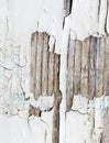 Old wooden background with white chapped paint Royalty Free Stock Photo