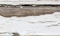 Old wooden background with white chapped paint Royalty Free Stock Photo