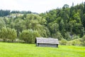 Old wooden barn in the Carpathians Royalty Free Stock Photo