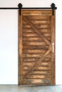 The old wooden barn door isolate ON white Royalty Free Stock Photo