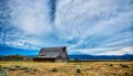 Old wooden barn in the mountains in montana Royalty Free Stock Photo
